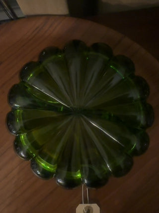 Mcm,Viking glass avocado, divided ashtray