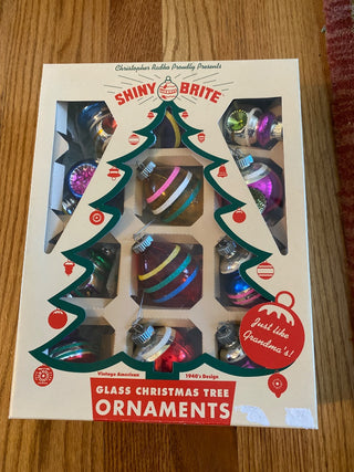 Boxed Radko 12 Shiny Brite Ornaments