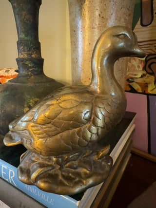 Vintage, brass duck figurine