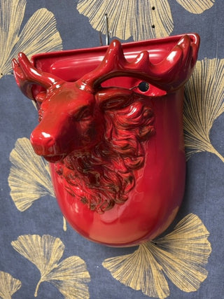 Ceramic stag wall pocket