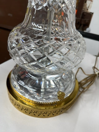 Huge Waterford Crystal lamp with original shade -