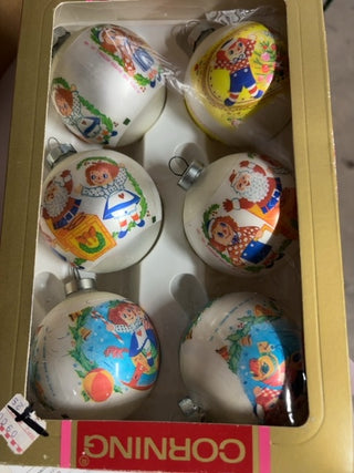 Vintage 1975 Ragedy Boxed (Set 6)Ann & Andy Ornament #515
