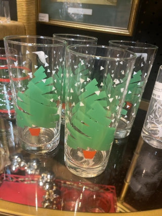 CHRISTMAS set of 4 Tall Glasses