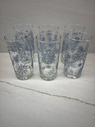 Set of 6 Libbey Snowflake Glasses