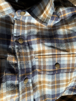 Johnston & Murphy fleece lined snap button shirt
