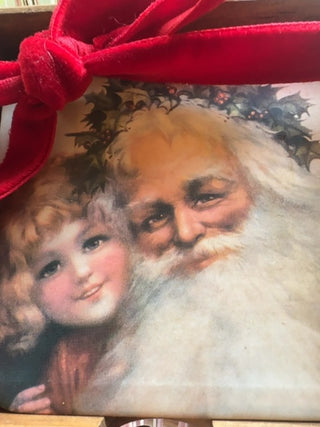 CHRISTMAS, vintage Santa cork set of coasters