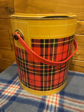 Scotch plaid cooler w/lid and handle