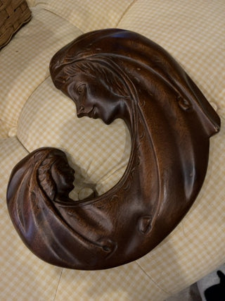 Mother and Child wood carving