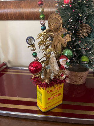Handmade Spice Tin Singing Angel Mustard