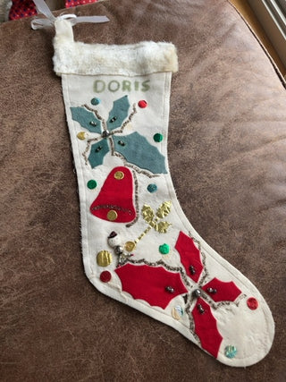 Doris felt appliqué stocking
