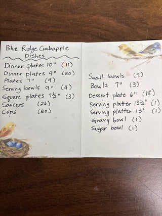 Blue Ridge Crabapple Dishes