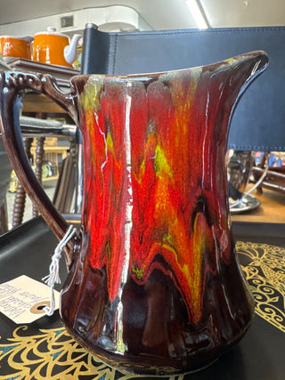 Vintage, drip, glazed flower/water pitcher