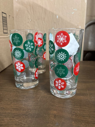 Vintage Hazel Atlas Christmas Mid Century Modern Highball Glasses  (set4), #602