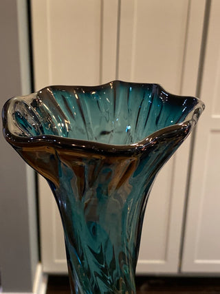 16” Twisted Blown Glass Vase