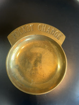 Vintage,solid brass pocket change trinket dish