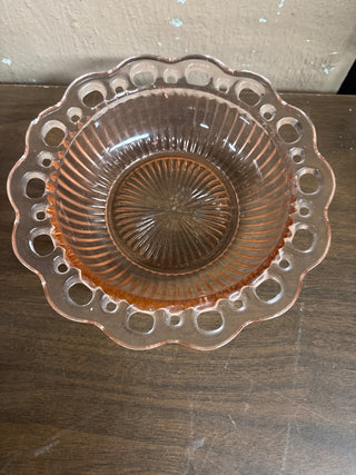 Vintage Anchor Hocking Pink Depression Glass 9 1/2" #399