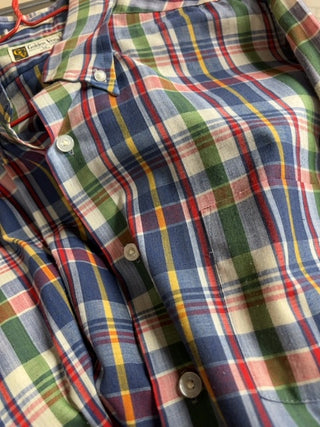 Golden V plaid button down