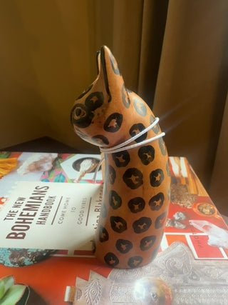 Vintage, soap stone, hand carved cat figurine