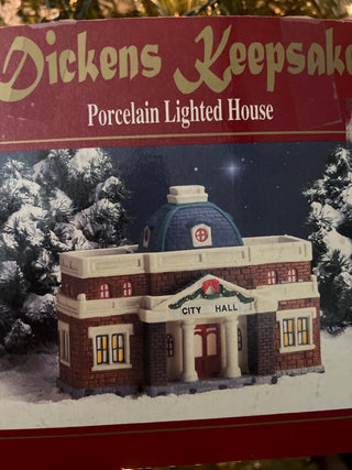 Dickens Keepsake City Hall Lighted House