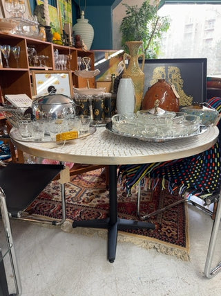 Vintage,Mcm round, mosaic tile dinning table