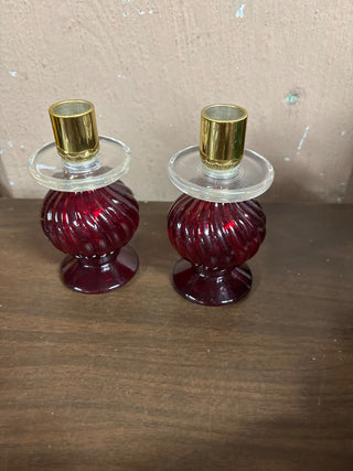 Vintage Avon Bottle Candle Holder (set 2) #579