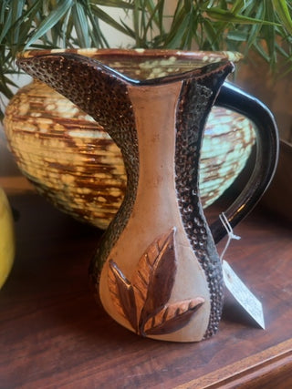 Mcm, hand crafted bohemian pitcher vase