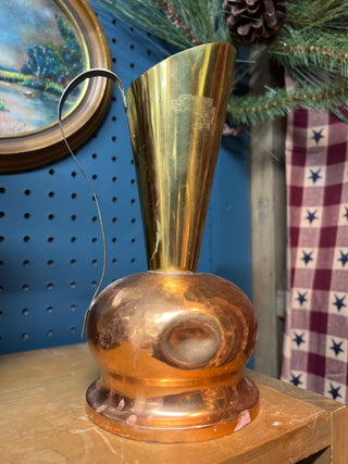 Vintage Copper & Gold Vase w/Handle