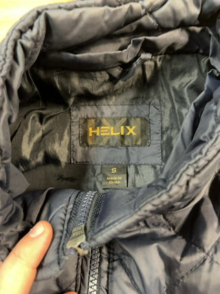 Quilted navy zip bomber