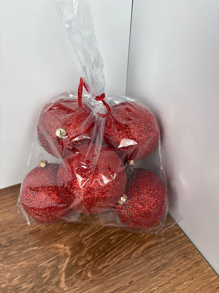 Red sparkling ornaments