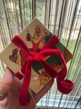 CHRISTMAS, vintage Santa coasters (set of6)