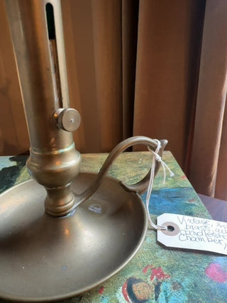 Vintage, solid brass adjustable candlestick chamber