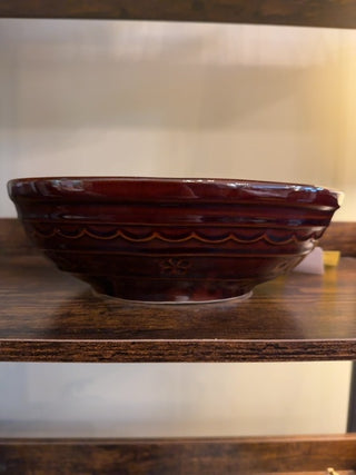 Vintage MCM Mar-Crest Brown Glaze Split Serving Bowl