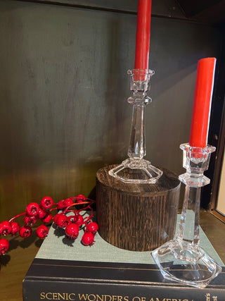 Pair of Cut Glass Crystal Candlestick Holders