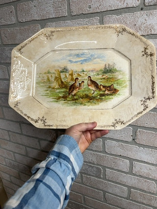 Sterling platter w/gamebirds