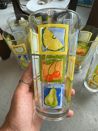 Vintage,Libbey Fruit theme glassware (set of 4)