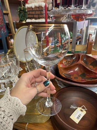 Vintage, J.Preziosi Lavorato ballon wine glasses ( set of 4) double rim