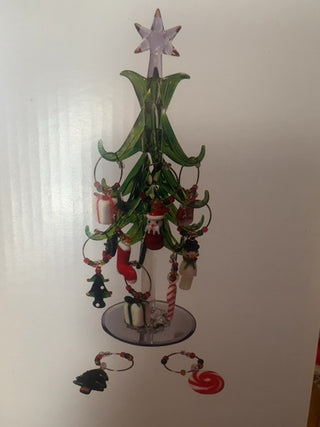 Vintage, Christmas tree with Crystal charms ornaments