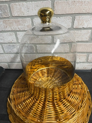 Glass cloche w/gold
