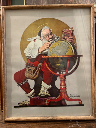 Framed Santa At The Globe Poster