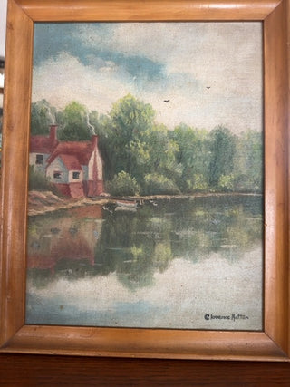 Vintage, landscape oil painting signed by C.Lorence Matton