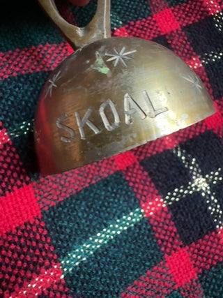 Vintage,brass bell Skoal ornament