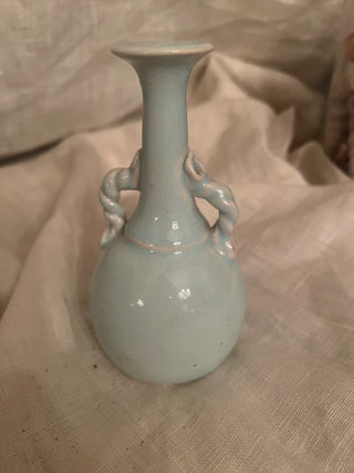 Small Artist Studio Pottery Blue Vase 5”h x 3” w