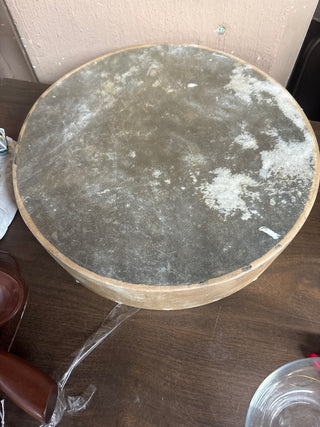 Vintage Shaman drum round with goat skin, Frame Drum, handmade #400