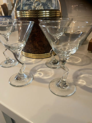 Set of 4 zig zag martini glasses