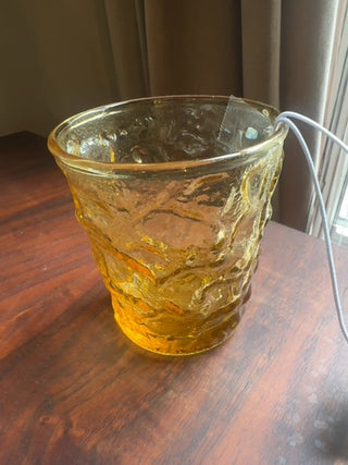 Vintage,Anchor Hocking Amber crinkle short glasses ( set of 6)