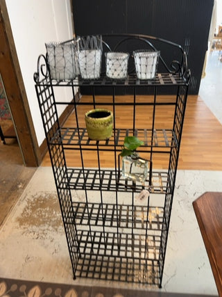 Black iron plant stand