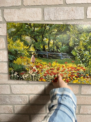 Litho flower field w/bridge