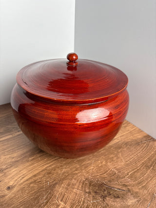 Bamboo Lacquer Container w/lid
