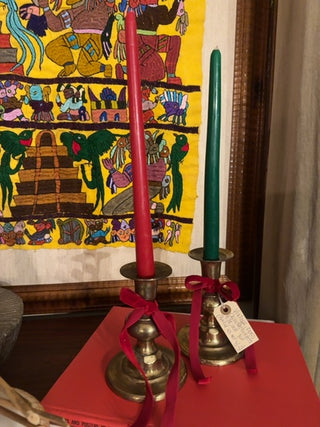 Vintage, brass candleholders ( set of 2)