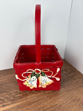 Small festive red basket